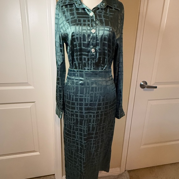 SHEIN Green 2 pc set with Long Sleeves and Notched Collar - Picture 1 of 6